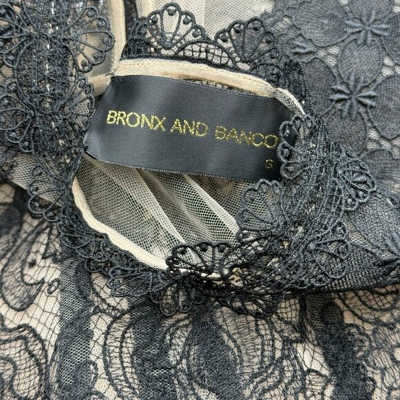 🆕 BRONX & BANCO 🧿 NWOT Daphne Illusion Lace Long Sleeve Mini Dress, Sz S US 4 - Picture 14 of 15